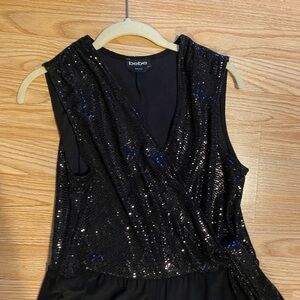 New Bebe black sequined jumpsuit